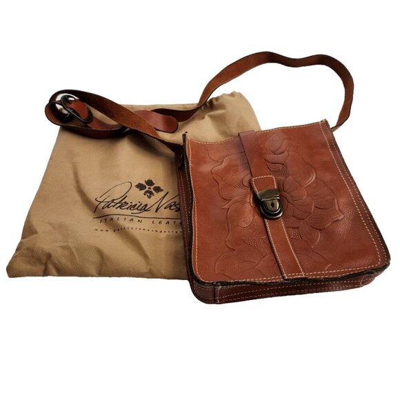 Patricia Nash Tooled Leather Brown Purse Boho Crossbody - Picture 1 of 8